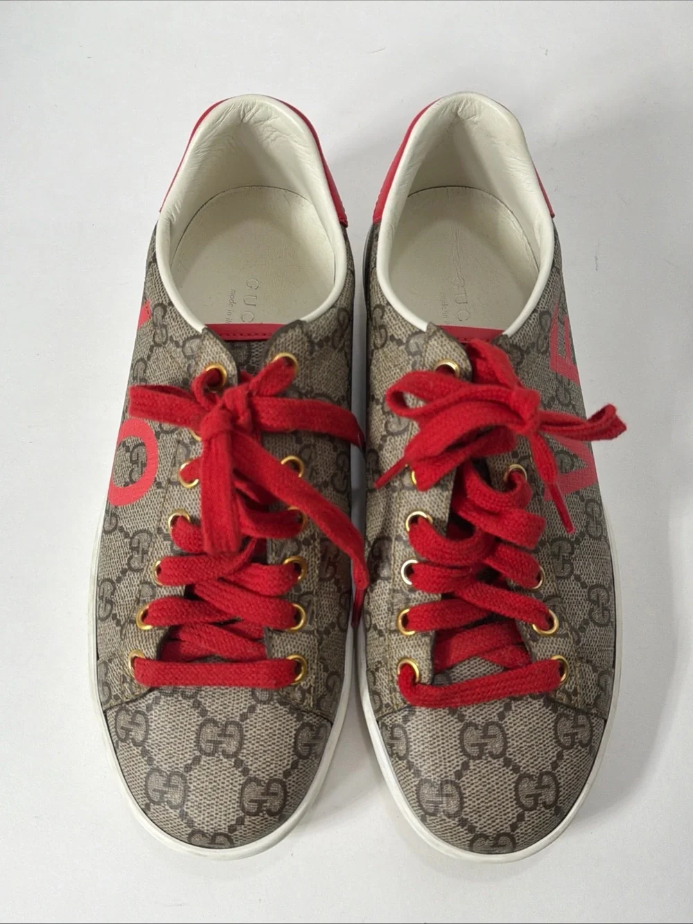 Gucci ACE VALENTINE’S DAY GG CANVAS WOMEN’S SNEAKERS Size EU 35.5 US 5.5-6 VGC - Picture 2 of 15